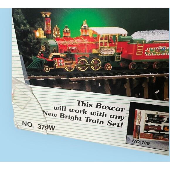 Vintage 1993 New Bright Quality Toys Santa Teddy Bear Express Boxcar Train Car - Picture 4 of 14